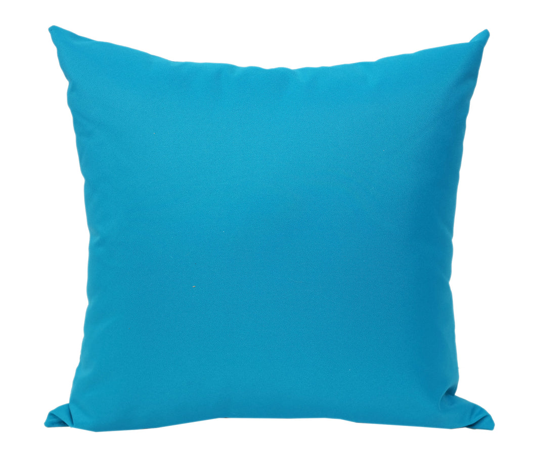 Outdoor Solid Aqua Throw Pillow