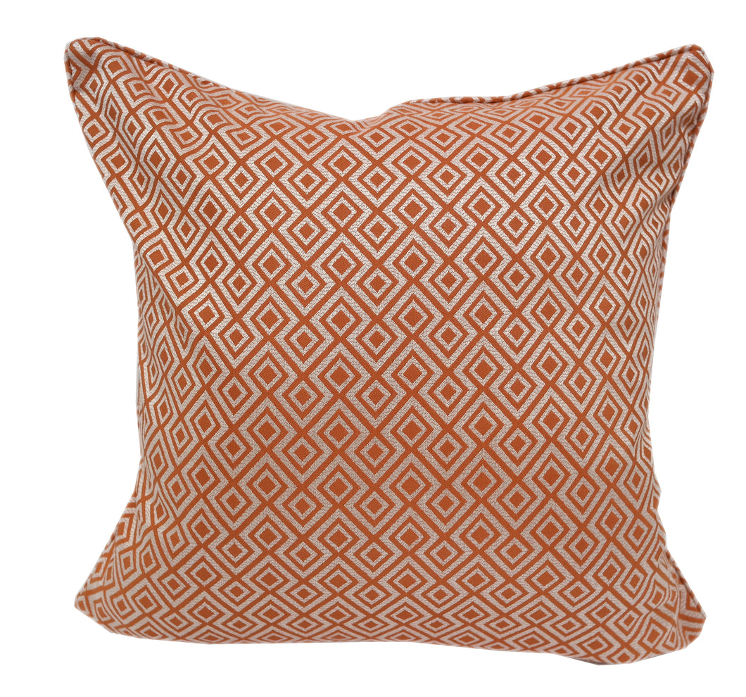 Jacquard Orange Catchy Diamond line throw pillows