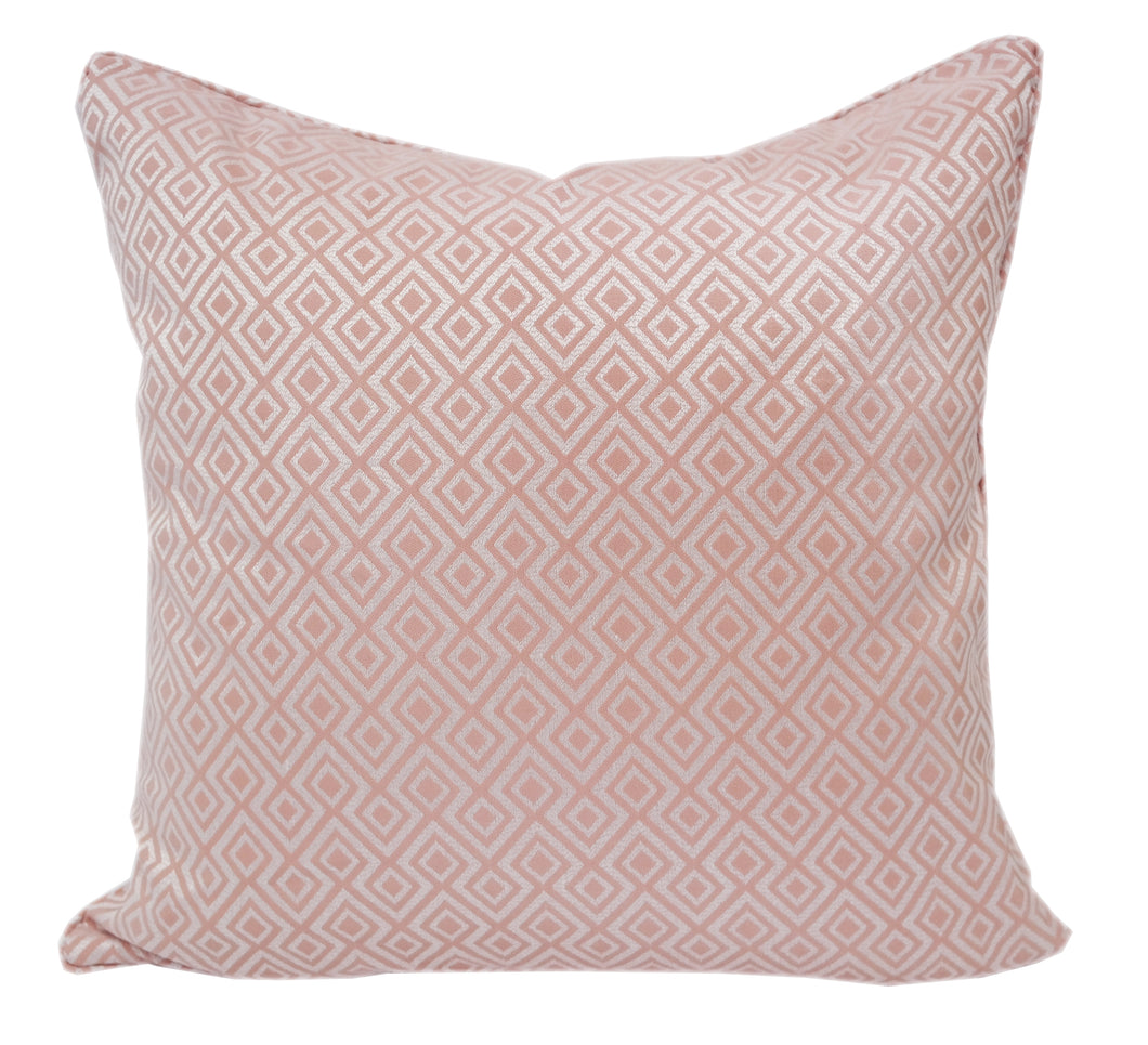 Jacquard Rose Pink Catchy Diamond line throw pillows