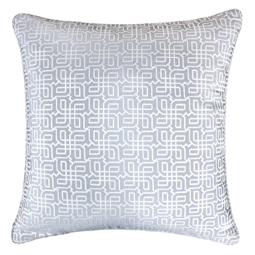 Jacquard Geometric Silver Woven Pattern Design throw pillows