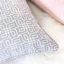 Jacquard Geometric Silver Woven Pattern Design throw pillows