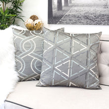 Poly Silk Pewter Embroidered Pillow