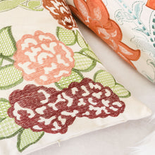 Embroidered Floral leaf Applique Designer Pillow 100% Cotton