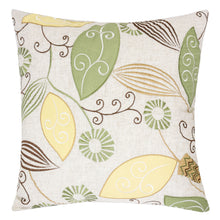 Embroidered Floral leaf Olevia pillow 100% Cotton