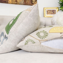 Embroidered Floral leaf Olevia pillow 100% Cotton