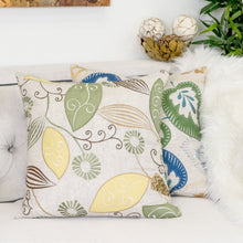 Embroidered Floral leaf Olevia pillow 100% Cotton