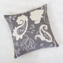 Appilque Gray Alexandra Throw Pillow with catchy white design throw pillow