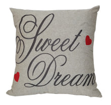 Sweet Dreams Embroidered Poly Linen Throw Pillow 20x20 - Home Accent Pillows