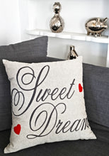 Sweet Dreams Embroidered Poly Linen Throw Pillow 20x20 - Home Accent Pillows