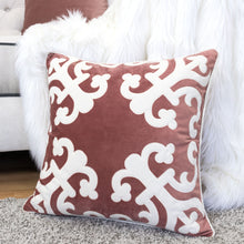 Applique Poly Velvet Blush with Beautiful Corners Designer Throw Pillows