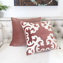 Applique Poly Velvet Blush with Beautiful Corners Designer Throw Pillows