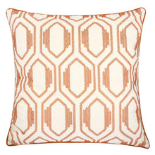 Embroidered Linen Orange Designer pillow 100% Cotton