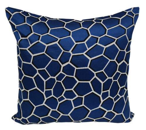 Satin Poly Geometric Pillow in Blue 20x20 - Home Accent Pillows