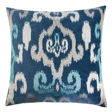 Velvet Indigo with with silver and splash of teal Embroidered  design  pillow