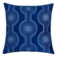 Holiday Velvet Designer Pillow with Exquisite Embroidered Snow Flake Pattern