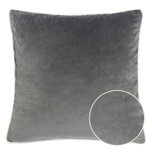 Velvet Solid Throw Pillow with Piping