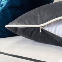Velvet Solid Throw Pillow with Piping