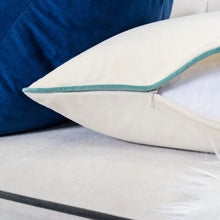 Velvet Solid Throw Pillow with Piping