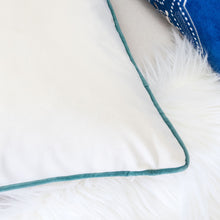Velvet Solid Throw Pillow with Piping