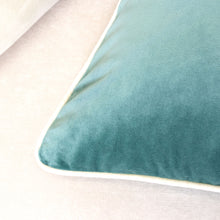 Velvet Solid Throw Pillow with Piping