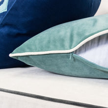 Velvet Solid Throw Pillow with Piping