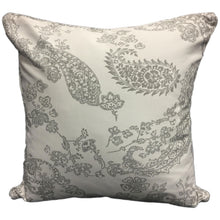 Modern Age Antique Cream Gray Paisley Lace woven Designer Accent Pillow