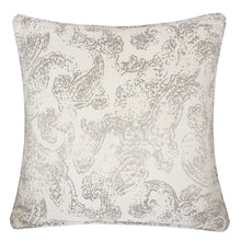 Woven Cream with Gray Floral Paisley texture Design Throw Pillow