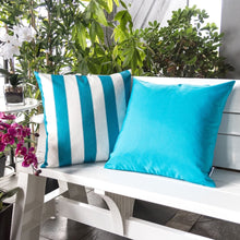 Outdoor Solid Aqua Throw Pillow