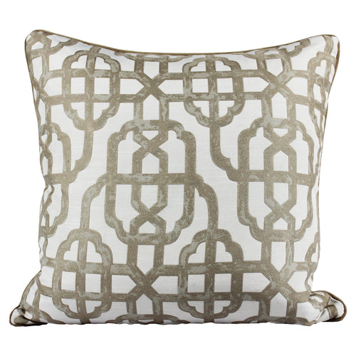 Jacquard Taupe Beige woven Designer throw pillows