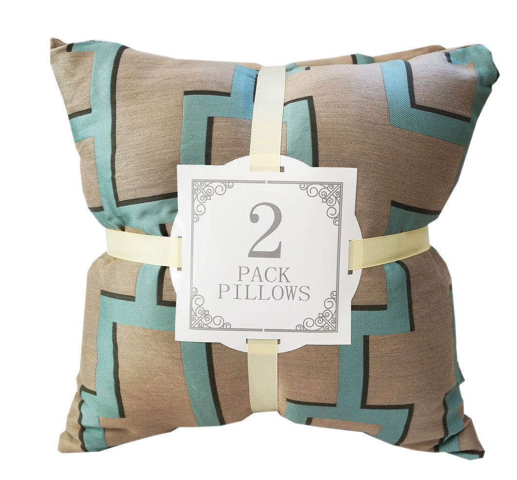 Satin Poly Silk 2 Pack Throw Pillows 18x18 - Home Accent Pillows