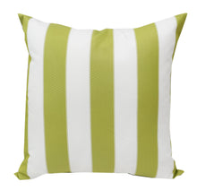 Outdoor Striped Lime and White Throw Pillow