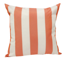 Outdoor Striped Orange and White Throw Pillow
