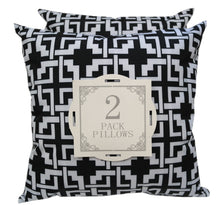 Outdoor Black and White Geometric Pattern Throw Pillow