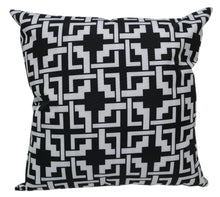 Outdoor Black and White Geometric Pattern Throw Pillow