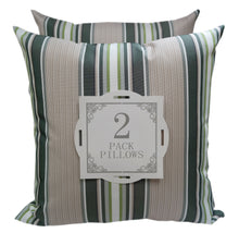 Outdoor Green Multi-Color Striped Throw Pillow