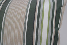 Outdoor Green Multi-Color Striped Throw Pillow
