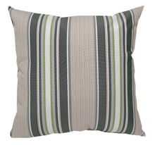 Outdoor Green Multi-Color Striped Throw Pillow