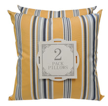 Outdoor Yellow Multi-Color Striped Throw Pillow