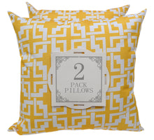 Outdoor Yellow and White Geometric Pattern Throw Pillow